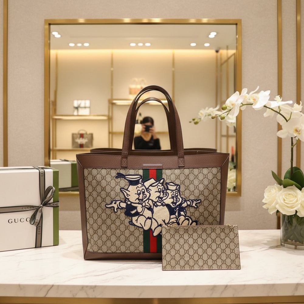 Gucci Brown Tote with Playful Design